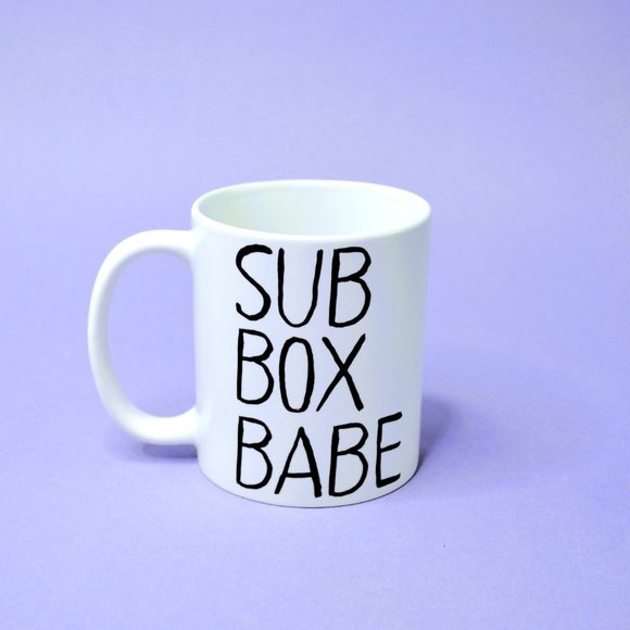 "SUB BOX BABE" White Ceramic Coffee Mug - Picture 2 of 5